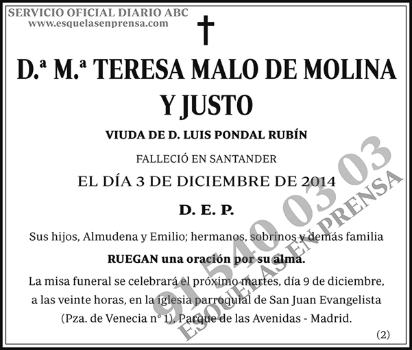 M.ª Teresa Malo de Molina y Justo